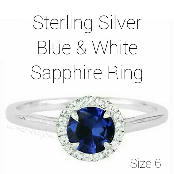 Jewelry - Sterling Silver Blue & White Sapphire Ring